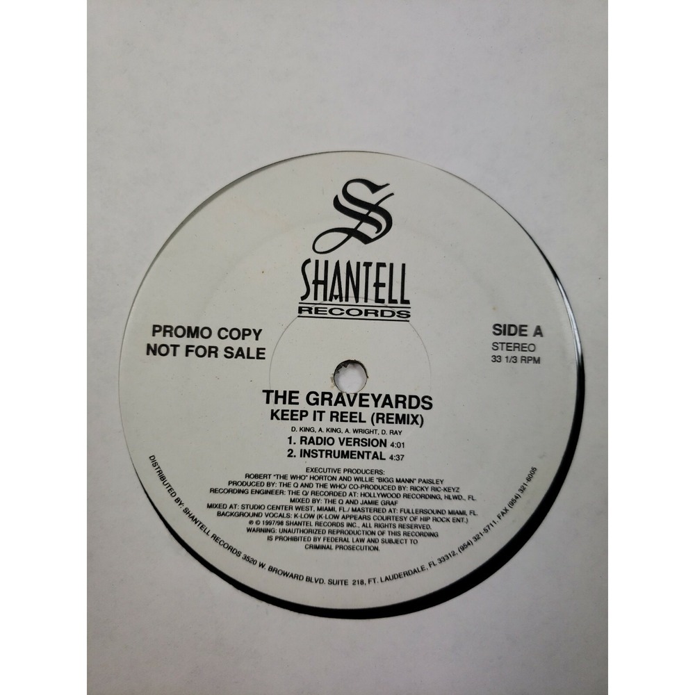 The Graveyards – Keep It Reel [Remix] 12" Promo Shantell‎ Records VG+